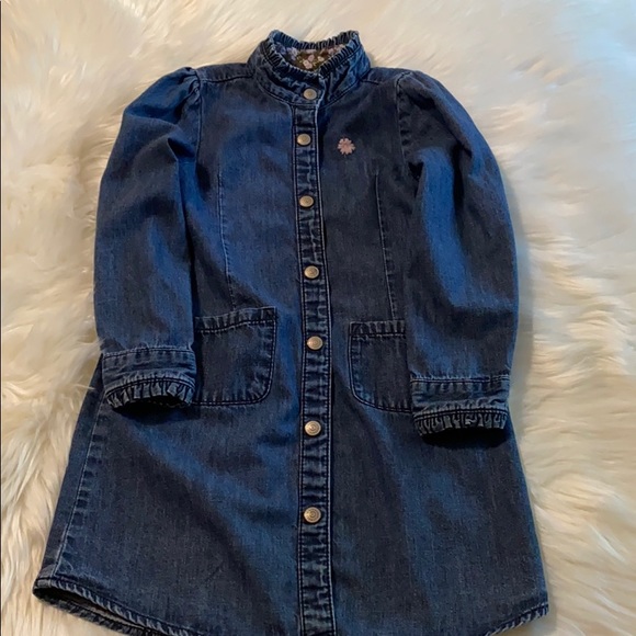 Gymboree Blue Denim Snap Front Dress SZ 6 - Picture 7 of 7